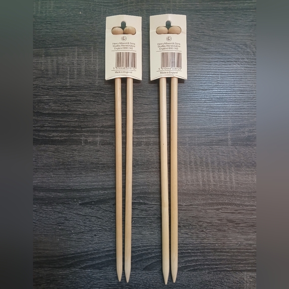 MILWARD Wooden Knitting Needles Single Point 2 Sets 9mm 10mm England NEW - Picture 5 of 7